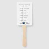 ダスティブルーネイビーシャンパンアイボリー結婚のタイムライン ハンドファン (裏面)