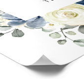 ダスティブルーネイビーシャンパーニュアイボリーカード&ギフト ポスター (角)