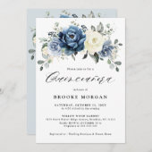 ダスティブルーネイビーシャンパーニュアイボリーキンセアニラ 招待状 (正面/裏面)