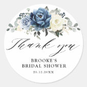 ダスティブルーネイビーシャンパーニュアイボリーサンキュークラシック ラウンドシール (正面)