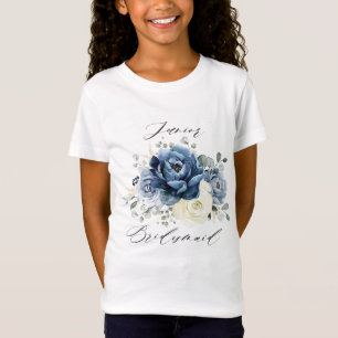 ダスティブルーネイビーシャンパーニュアイボリージュニアブリーズメイド Tシャツ