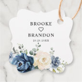 ダスティブルーネイビーシャンパーニュアイボリーフローラ結婚ズ フェイバータグ (裏面)