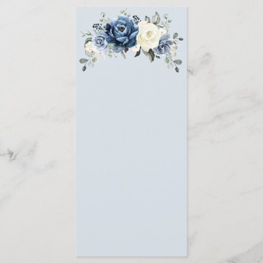 ダスティブルーネイビーシャンパーニュアイボリーフローラ結婚ズ メニュー (裏面)