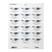 ダスティブルーネイビーシャンパーニュアイボリーフローラ結婚ズ ラベル (フルシート)