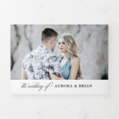 ダスティブルーネイビーシャンパーニュアイボリーフローラ結婚ズ 三つ折り案内状 (カバー)