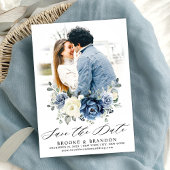 ダスティブルーネイビーシャンパーニュアイボリーフローラ セーブザデート