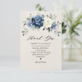 ダスティブルーネイビーシャンパーニュアイボリーブライダルシャワータン サンキューカード (スタンド正面)