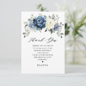 ダスティブルーネイビーシャンパーニュアイボリーブライダルシャワー サンキューカード (スタンド正面)