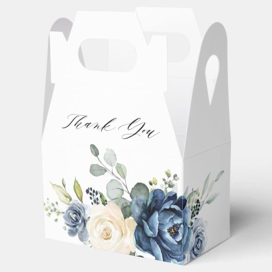 ダスティブルーネイビーシャンパーニュアイボリーブライダルシャワー フェイバーボックス (オープン)