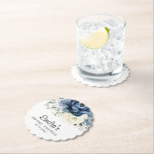 ダスティブルーネイビーシャンパーニュアイボリーブライダルシャワー ペーパーコースター (インサイチュ)