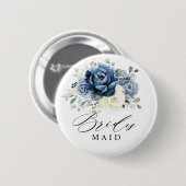 ダスティブルーネイビーシャンパーニュアイボリーブライデスメイド 缶バッジ (正面&裏面)