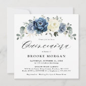 ダスティブルーネイビーシャンパーニュアイボリーボホキンセアニラ 招待状 (正面)