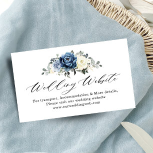 ダスティブルーネイビーシャンパーニュアイボリー結婚のウェブサイト エンクロージャーカード