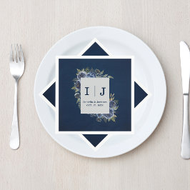 ダスティブルーネイビーシャンパーニュアイボリー結婚ズ スタンダードカクテルナプキン