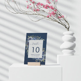 ダスティブルーネイビーシャンパーニュアイボリー結婚ズ テーブルナンバー