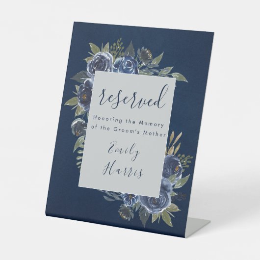 ダスティブルーネイビーシャンパーニュアイボリー結婚ズ 台座サイン (正面)