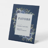 ダスティブルーネイビーシャンパーニュアイボリー結婚ズ 台座サイン (正面)