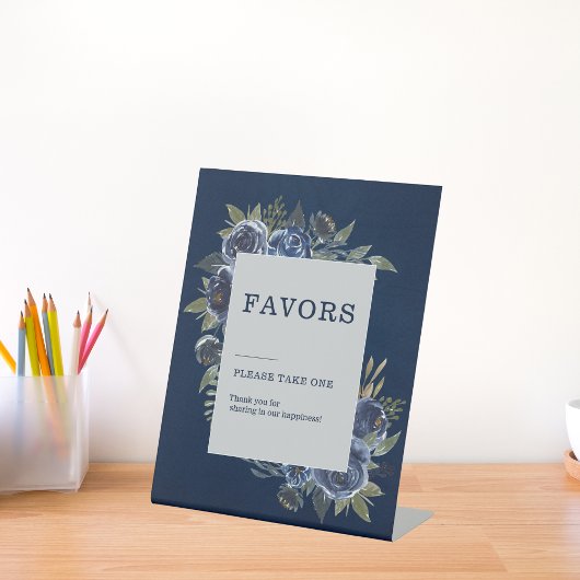 ダスティブルーネイビーシャンパーニュアイボリー結婚ズ 台座サイン