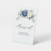 ダスティブルーネイビーシャンパーニュアイボリー結婚フローラズPed 台座サイン (正面)