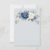 ダスティブルーネイビーシャンパーニュアイボリー結婚写真 サンキューカード (裏面)