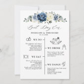 ダスティブルーネイビーシャンパーニュアイボリー結婚式 プログラム (正面)