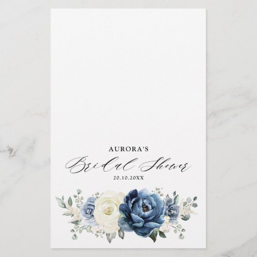 ダスティブルーネイビーシャンパーニュブライダルシャワーアドバイス (裏面)