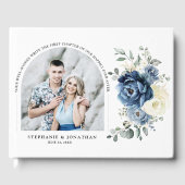 ダスティブルーネイビーシャンパーニュ結婚アイボリーの写真 ゲストブック (正面)