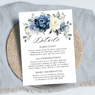 ダスティブルーネイビーシャンパーニュ結婚アイボリー詳細 エンクロージャーカード