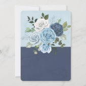 ダスティブルーネイビーピーニーカントリーライト結婚ズ 招待状 (裏面)