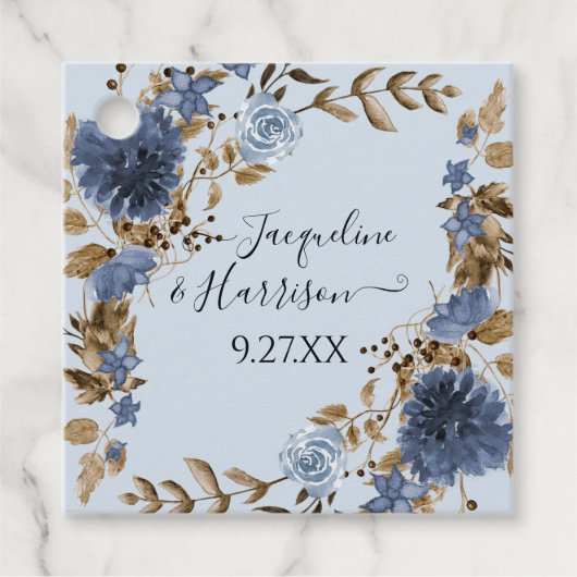 ダスティブルーネイビーフローラ秋ニュートラルリーフリーフ フェイバータグ (正面)