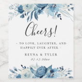 ダスティブルーネイビーフローラ ワインラベル (シングルラベル)