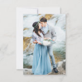 ダスティブルーネイビーホワイトアイボリー金ゴールド結婚フローラのRS 出欠カード (裏面)