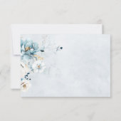 ダスティブルーネイビーホワイトアイボリー金ゴールド結婚フローラのRS 出欠カード (裏面)