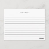 ダスティブルーネイビーボタニカルフローラレシピカード ポストカード (裏面)