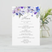 ダスティブルーネイビーラベンダー薄紫結婚フローラのメニュー メニュー (スタンド正面)
