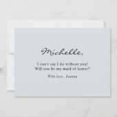 ダスティブルーネイビー私のメイド・オブ・オーナー（花嫁付き添い人） 招待状 (裏面)
