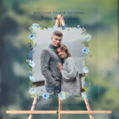 ダスティブルーネイビー結婚フローラの歓迎サイン アクリルサイン (ニュートラル)