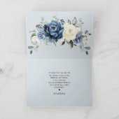 ダスティブルーネービーシャンパンアイボリーブライダルシャワー サンキューカード (内部)