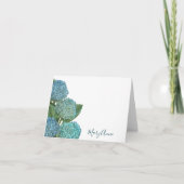 ダスティブルーハイエレガントジモダンャンゲアフローラ ノートカード (正面)