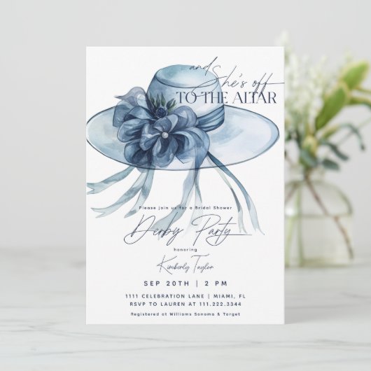 ダスティブルーハットダービーブライダルシャワー 招待状 (スタンド正面)