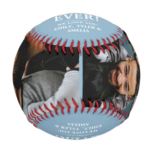 ダスティブルーハッピーバースデー最高のパパコラージュ 野球ボール (正面)