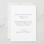 ダスティブルーハローベビー写真誕生のお知らせ 案内状 (裏面)