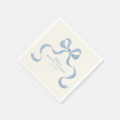 ダスティブルーハンドドロードボウブライダルシャワー スタンダードカクテルナプキン (角)