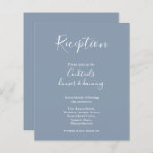 ダスティブルーバジェットモダンウェディングレセプションフライヤー (正面/裏面)