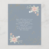 ダスティブルーバジェット結婚式招待状ピンク牡丹 チラシ (裏面)