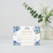 ダスティブルーバタフライフローラ金ゴールドキンセアニェラRSVP エンクロージャーカード (スタンド正面)
