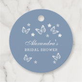 ダスティブルーバタフライブライダルシャワーサンキュー フェイバータグ (正面)