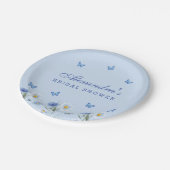 ダスティブルーバタフライワイルドフラワーブライダルシャワー ペーパープレート (アングル)