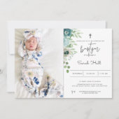 ダスティブルーバプテスマ招待状 招待状 (正面)