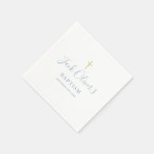 ダスティブルーバプテスマ金ゴールドクロスバプテスマ《キリスト教》洗礼式や命名式 スタンダードカクテルナプキン (角)